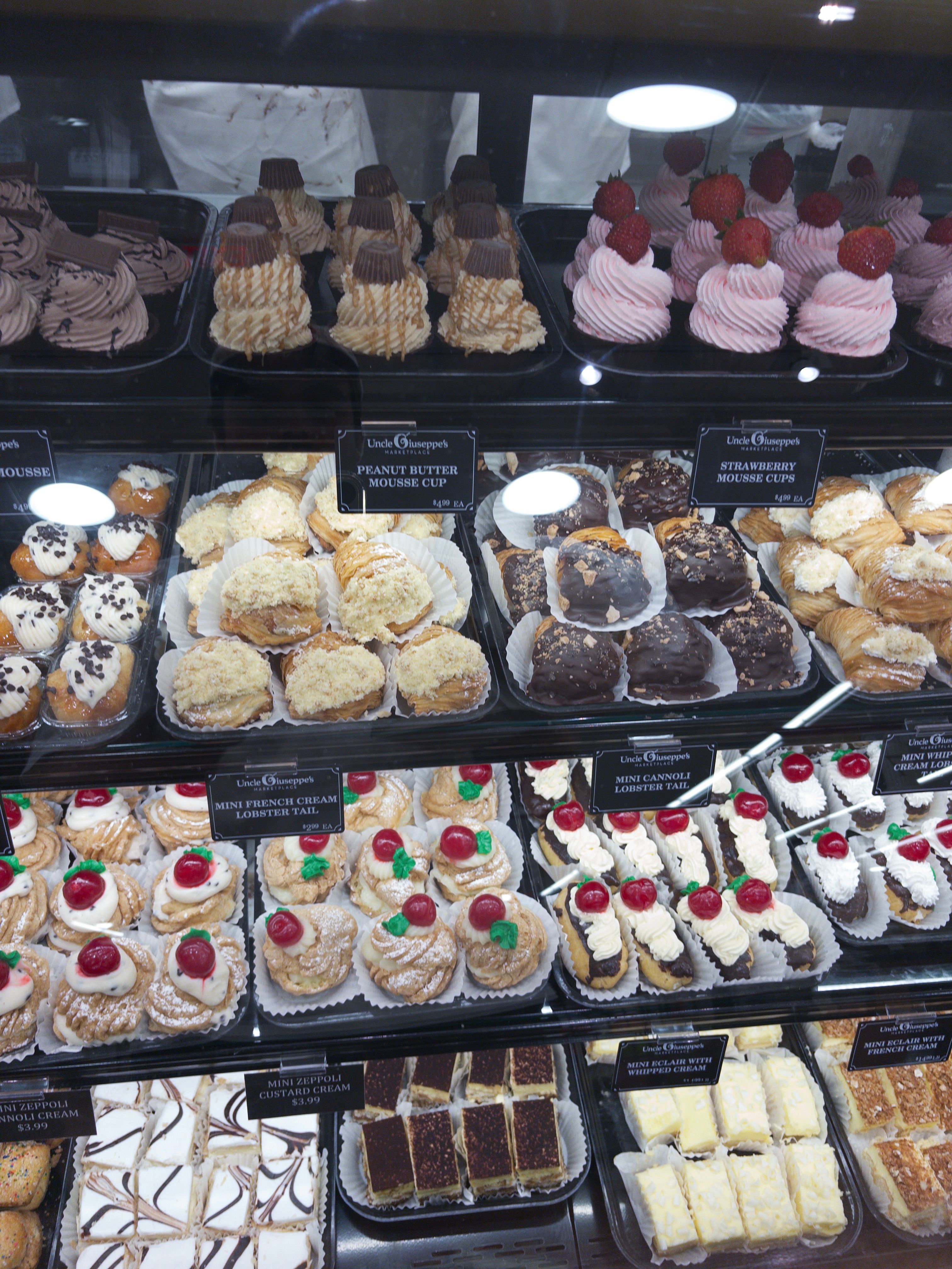 Mini pastry case at Uncle Giuseppe’s